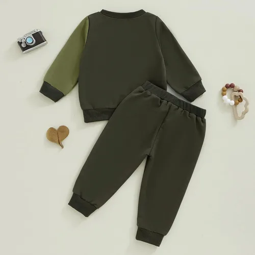 Miniatura 82 de Conjunto de sudadera de manga larga con cuello redondo y pantalones deportivos para bebés, ropa de invierno para bebé