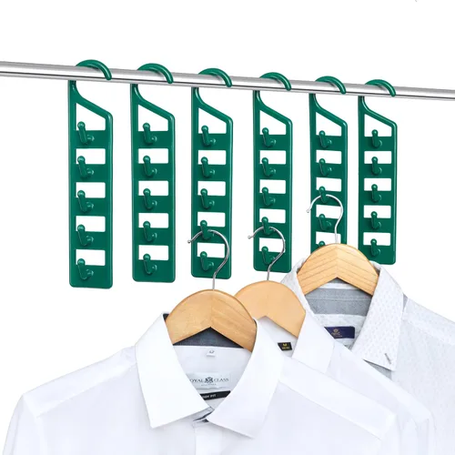 Miniatura 14 de CraftyCrocodile Perchas que ahorran espacio para ropa, paquete de 2, plástico resistente, ahorro de espacio para camisas, pantalones, jeans