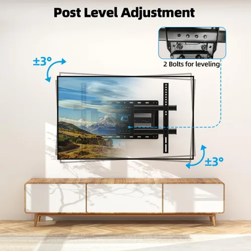 Miniatura 7 de HOME VISION - Soporte de pared para TV de movimiento completo para televisores de 32 a 85 pulgadas de hasta 59.8 kg, compatible con pernos de madera