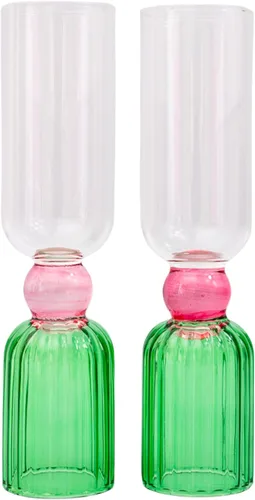 ban.do Juego de 2 copas de bar de 6.6 onzas para adultos, copas de cóctel únicas de vino y champán, cristalería estética para carrito de bar (verde)
