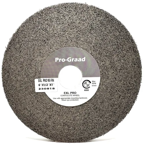 Miniatura 12 de EXL PRO Rueda de pulido de desbarbado convoluto – 6 x 1 pulgada x 1 pulgada 9S de carburo de silicio mediano – grado profesional – Rueda