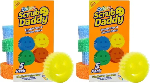 Miniatura 12 de Scrub Daddy Esponjas de Color – Esponjas multiusos para platos sin arañazos para limpieza de cocina, baño y hogar – Hechas con espuma de polímero
