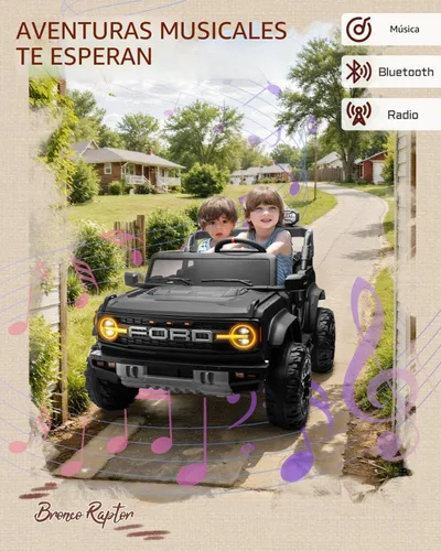 Miniatura 6 de First Ride On - Ford Bronco Raptor - Vehículo infantil eléctrico para niños grandes de 2 puestos, con licencia y control remoto, de 24 V, velocidad