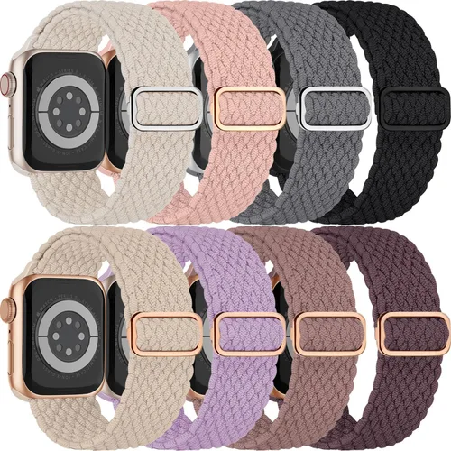 Miniatura 2 de Braided Solo Loop for Apple Watch Band 40mm 41mm 45mm 44mm iWatch Bands 38mm 42mm Men/Women,Stretchy Elastic Nylon Strap Wristband for Apple Watch