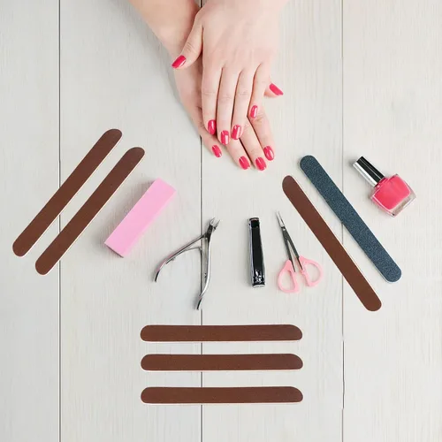 Miniatura 5 de 100 limas de uñas de madera, lima de uñas de tablero de esmeril de 7 pulgadas para uñas naturales, juego de herramientas de manicura, lima de uñas