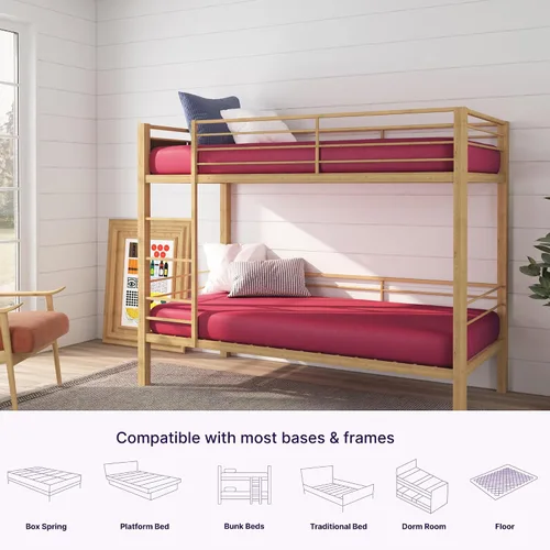 Miniatura 4 de NapQueen Colchón de Espuma Viscoelástica Twin de 5 Pulgadas, Sensación Media, Certificado CertiPUR-US, Cama en una Caja, Funda de Tela Suave