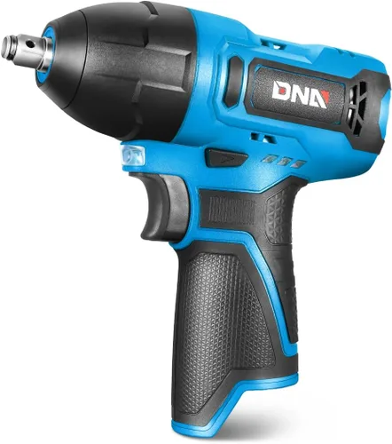 DNA MOTORING TOOLS-00159 Llave de impacto inalámbrica, 3/8 pulgadas Chuck Max Torque 120Nm 12V Llave de impacto eléctrica con luz de trabajo LED,