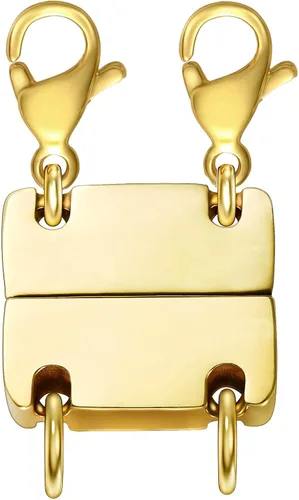 Kcctoo Collar con cierre de capas, separadores de joyas, oro y plata, cierre magnético de collar múltiple para mujer con aspecto en capas (cierre de