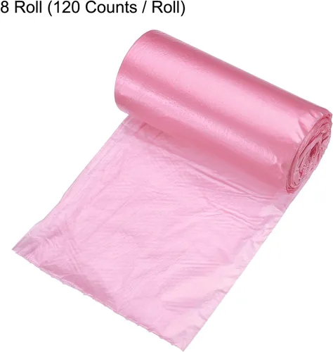 Miniatura 4 de MECCANIXITY Bolsas de basura pequeñas de 0.5 galones para mini basurero de escritorio, color rosa, 8 rollos / 240