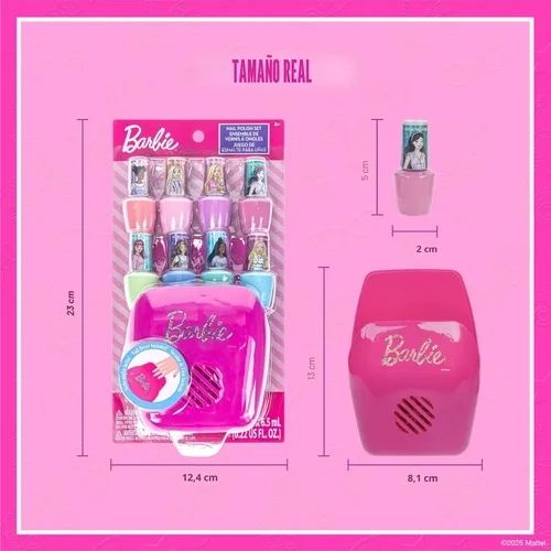 Miniatura 7 de Barbie - Townley Girl - Juego de esmaltes de uñas seguros a base de agua no tóxicos con secador de uñas para niños, pilas no incluidas, a partir