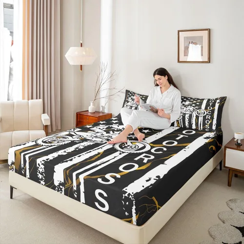 Miniatura 4 de Erosebridal Sábana bajera ajustable con bandera estadounidense, juegos de ropa de cama para adolescentes y motos de cross, tamaño individual