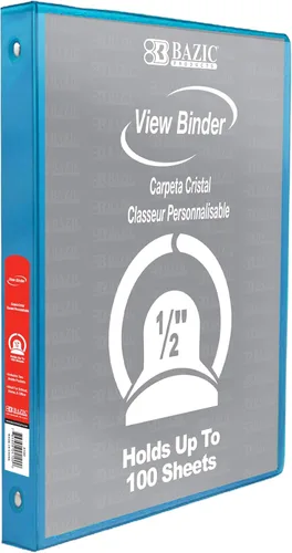 Miniatura 35 de BAZIC Products Carpeta organizadora de 3 anillas de 1/2 pulgada con vista económica, color negro, anillo redondo, capacidad para 100 hojas de papel