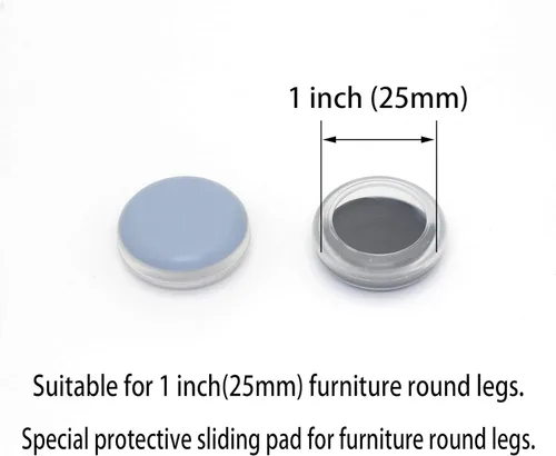 Miniatura 2 de Almohadillas deslizantes para patas redondas de muebles (1 pulgada (0.984 in), paquete de 16 unidades, para mesa/silla/gabinete/sofá, protegen