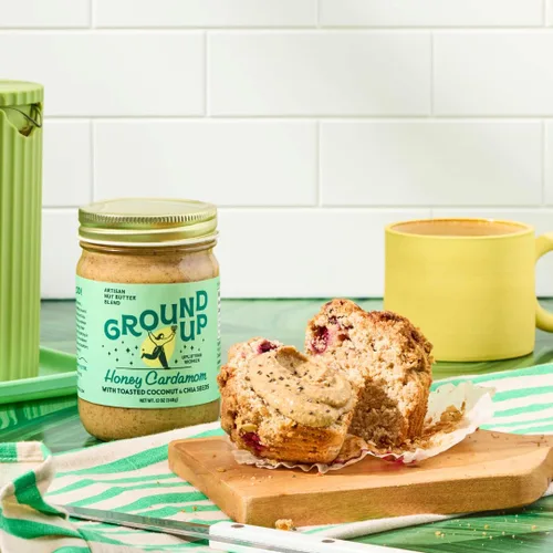 Miniatura 7 de Ground Up Mantequilla de almendras y anacardos - cardamomo de miel con semillas de chía - Sin maní, sin lácteos, sin gluten, vegana - 1 tarro de 12