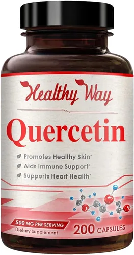 Cápsulas de quercetina de alta resistencia de 500 mg – Una vez al día, potente suplemento antioxidante de quercetina para el envejecimiento del