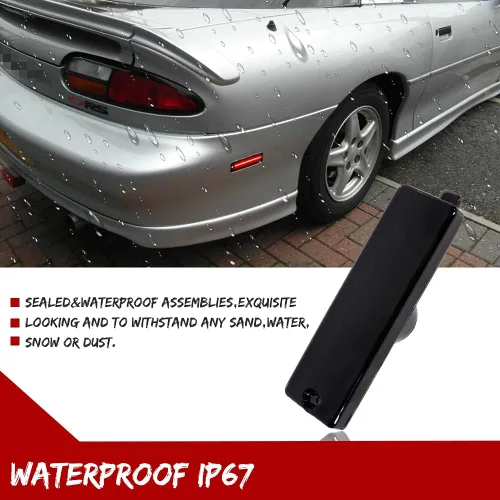 Miniatura 3 de para 1993 1994 1995 1996 1997 1998 1999 2000 2001 2002 luz indicadora lateral trasera de lente roja LED para Chevy Camaro Lente ahumada LED rojo