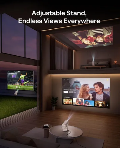 Miniatura 3 de Aurzen BOOM Air - Proyector portátil Google TV con WiFi y Bluetooth, alimentado por USB-C, proyector inteligente para películas al aire libre