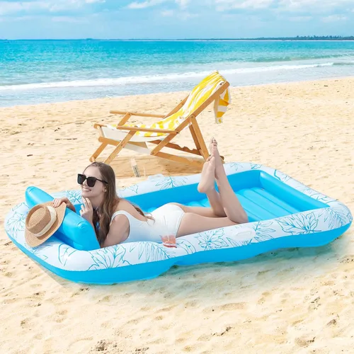 Miniatura 6 de BAIAI - Flotador inflable para piscina para adultos – Flotadores grandes de playa para broncearse, balsa para tomar el sol, para tomar el sol