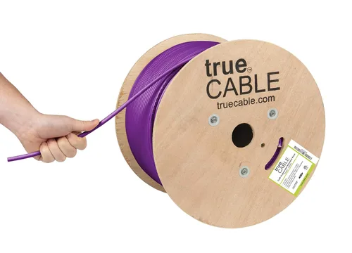 Miniatura 26 de TRUE CABLE Cable Ethernet a granel de elevación blindada Cat6A, 1000 pies, azul, cobre sólido desnudo 23 AWG, 750 MHz, F/UTP, PoE++ 100 W