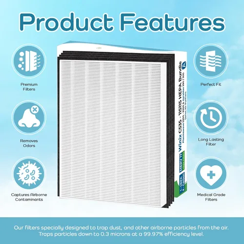 Miniatura 4 de Breathe Naturally Filtros de repuesto compatibles con purificadores de aire Winix C535, Plasmawave 5300, 6300 y Aeramax 300/290, filtros HEPA