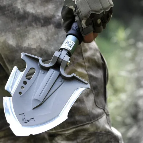 Miniatura 2 de Zune Lotoo Pala de supervivencia multiherramienta 28 en 1, kit de lujo táctico, pala plegable para campamento, acero martensítico irrompible