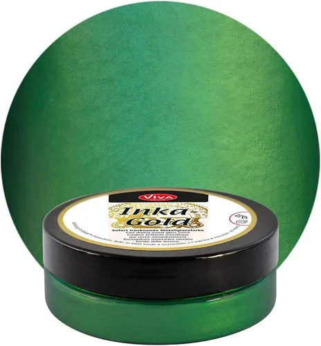 Miniatura 2 de Viva Decor Inka Gold Gilding Wax2.3 oz (esmeralda) - Pasta de pulido metálica a base de cera de fácil aplicación. Brillo metálico de secado rápido
