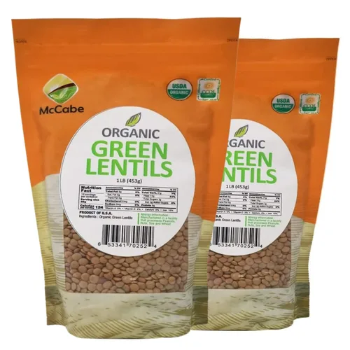 Miniatura 4 de McCabe Lentejas verdes orgánicas – Lentejas verdes orgánicas Ricas en fibra y minerales Certificado USDA y CCOF Producto de Estados Unidos 1