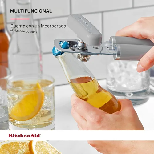 Miniatura 3 de KitchenAid Classic - Abrelatas multifunción y sacacorchos de fácil uso, rueda de corte de acero inoxidable ultra afilada, mangos ergonómicos suaves