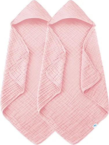 Miniatura 13 de SWEET DOLPHIN - Paquete de 2 toallas de baño de muselina para bebés y niños pequeños, manta 100% algodón, 40 x 40 pulgadas, altamente absorbentes