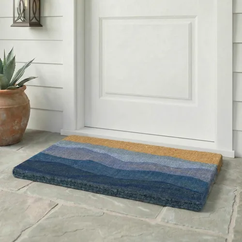 Miniatura 56 de Fab Habitat Felpudo extra grueso, tejido a mano, duradero, fibra de coco natural, entrada, puerta delantera, porche, patio, pájaros en rama, gris