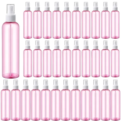 Miniatura 11 de Eccliy 32 botellas de spray de 8 onzas, botellas de limpieza de niebla fina, pulverizador de viaje de plástico vacío transparente, rociador Ámbar
