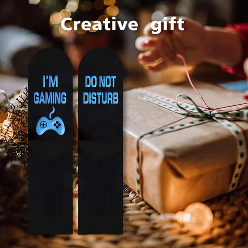 Miniatura 27 de AGRIMONY Calcetines divertidos con texto en inglés «Do Not Disturb Gaming» para hombres, mujeres, adolescentes, niños, Pascua, padres, cumpleaños