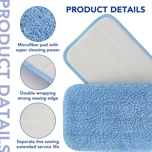 Miniatura 2 de Almohadillas de repuesto para trapeador Rubbermaid Commercial de 18 y 17 pulgadas, paquete de 10 repuestos reutilizables de limpieza comercial
