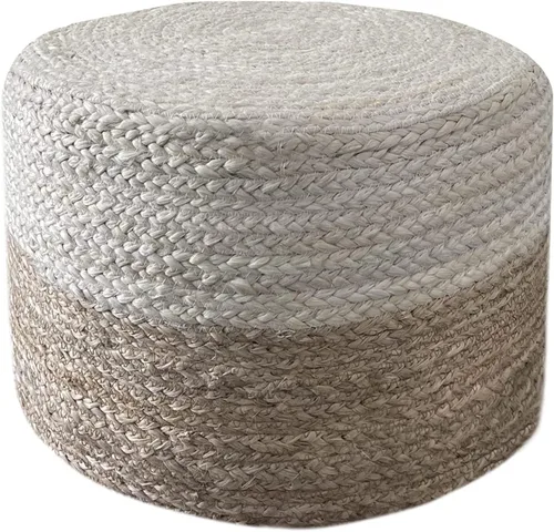 Miniatura 9 de Puf otomano de yute, 100% yute trenzado, puf reposapiés tejido a mano, tradicional puf bohemio para sala de estar, dormitorio, guardería, patio