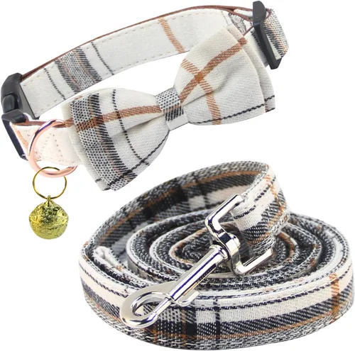 Miniatura 11 de Yizepet Collar de perro con moño - Collar ajustable para mascotas con hebilla de plástico, patrón elegante para perros pequeños, medianos o grandes