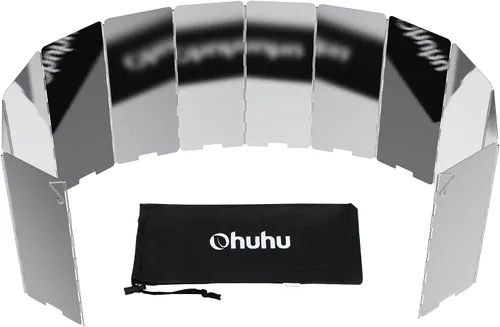 Ohuhu - Parabrisas para estufa de campamento, pantalla de 8/10/12 placas de aluminio plegable portátil para camping, parabrisas, pantalla de viento