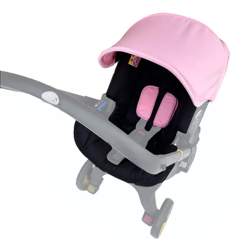 Miniatura 7 de Kits de cambio de cojín de asiento, ropa, sombrilla, toldo para cochecito compatible con asiento de automóvil y cochecito Doona (negro)