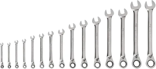 Miniatura 13 de TEKTON WRC94303 Juego de llaves combinadas de trinquete reversible de 12 puntos con organizadores modulares, 19 piezas (6-24 mm)