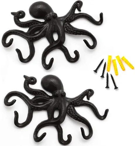 Miniatura 8 de Soporte para llaves de pared, ganchos de abrigo de pulpo montados en la pared, ganchos para toallas montados en la pared, ganchos para llaves