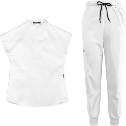 niaahinn Conjunto de uniformes quirúrgicos para mujeres y hombres, conjunto de uniformes de enfermería profesionales Unsex con cuello en V y