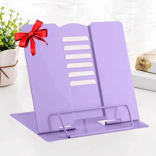 Miniatura 33 de MSDADA - Soporte de libros de escritorio, soporte de libros de lectura, de metal, ajustable, para libros de cocina, documentos, portátil
