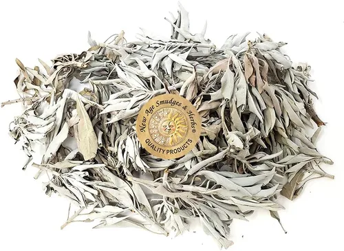1 libra de hojas y racimos de salvia blanca orgánica de California. Uso para rituales de limpieza del hogar, meditación, rituales de manchas.