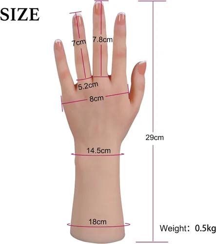 Miniatura 4 de YIQI Maniquí de mano femenina de silicona realista tamaño real modelo de mano exhibición de joyería (la mano izquierda)
