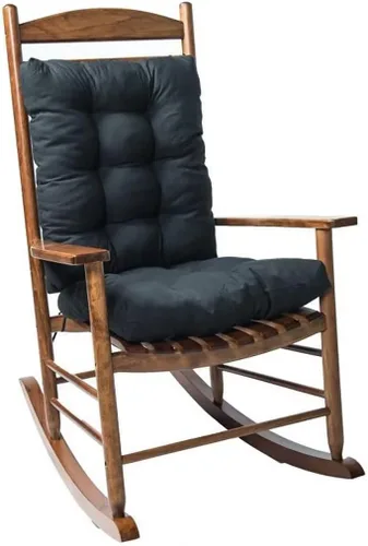 Cojines para silla mecedora para interiores y exteriores, paquete de 1, cojines para sillas de patio, cojines de asiento de respaldo alto para Negro