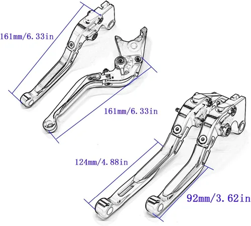 Miniatura 2 de Palanca de embrague de freno de motocicleta extensible plegable de aluminio CNC para Yamaha Fz25 2017-2018 FZ25 manijas palancas palancas palanca