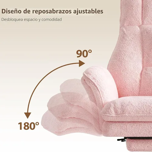 Miniatura 9 de Silla de oficina grande y alta, reposabrazos abatibles para mascotas y sentarse con las piernas cruzadas, silla ergonómica ejecutiva