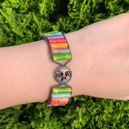 Miniatura 6 de YGLINE Pulseras bohemias hechas a mano de piedra natural, pulsera de cuentas de cristal