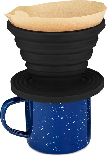Miniatura 4 de COLETTI Sierra Camping Gotero de Café Pour Over — Gotero de Café Pour Over Plegable — Incluye Paquete de Filtros de Papel [Negro, Paquete de 1]