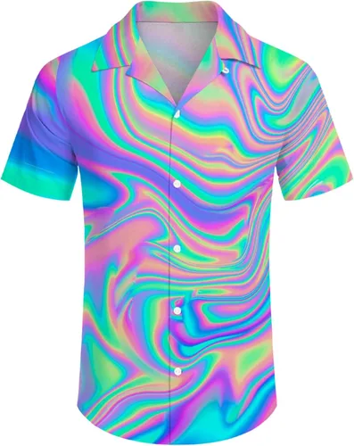Miniatura 2 de Wdpsuxin Conjunto de 2 piezas para hombre, camisa hawaiana, pantalones cortos, camisa con botones y pantalones cortos con sombreros de pescador