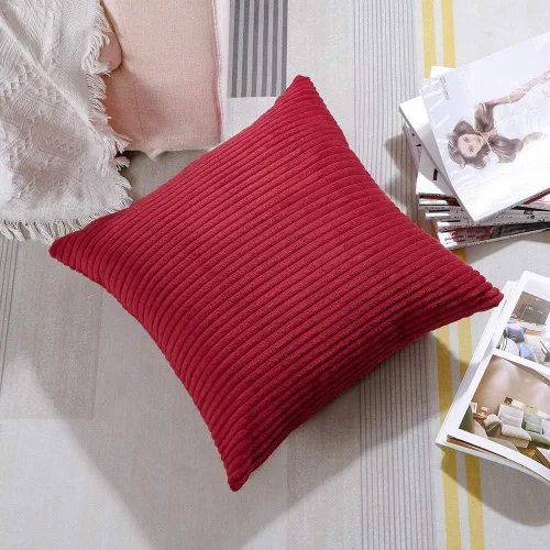 Miniatura 198 de Artscope Fundas de Almohada de Pana a Rayas Acogedoras Súper Suaves Decorativas Cuadradas Fundas de Cojín para Sofá Sillón Dormitorio Decoración
